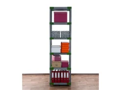 PROREGAL Sportgeräte|Kunststoffregal Big Grey Bear Extra-Tall HxBxT 220 x 60 x 46 cm Fachlast 160 kg Grau/Grün