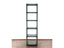 PROREGAL Sportgeräte|Kunststoffregal Big Grey Bear Extra-Tall HxBxT 220 x 60 x 46 cm Fachlast 160 kg Grau/Grün