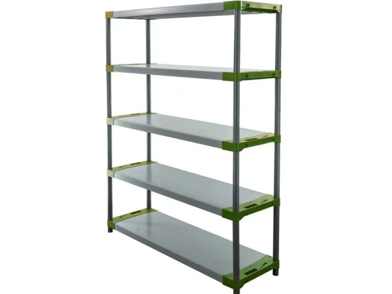 PROREGAL Sportgeräte|Kunststoffregal Grey Bear Tall HxBxT 180 x 150 x 46 cm Fachlast 70 kg Grau/Grün