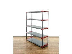 PROREGAL Sportgeräte|Kunststoffregal Big Grey Bear Tall HxBxT 180 x 140 x 46 cm Fachlast 120 kg Grau/Rot