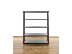 PROREGAL Sportgeräte|Kunststoffregal Big Grey Bear Tall HxBxT 180 x 140 x 46 cm Fachlast 120 kg Grau/Rot