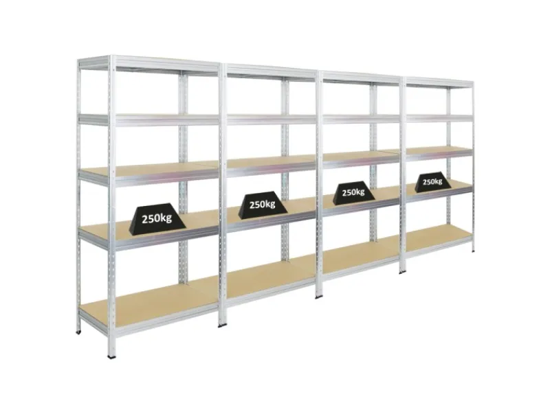 Mega Deal 4x Schwerlastregal Rivet HxBxT 180 x 90 x 45 cm Fachlast 250 kg*PROREGAL Outlet