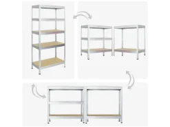 Mega Deal 4x Schwerlastregal Rivet HxBxT 180 x 90 x 45 cm Fachlast 250 kg*PROREGAL Outlet