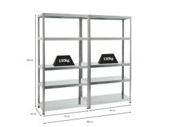 PROREGAL Sportgeräte|Mega Deal 2x Schwerlastregal Steel Eagle HxBxT 180 x 90 x 40 cm Fachlast 130 kg