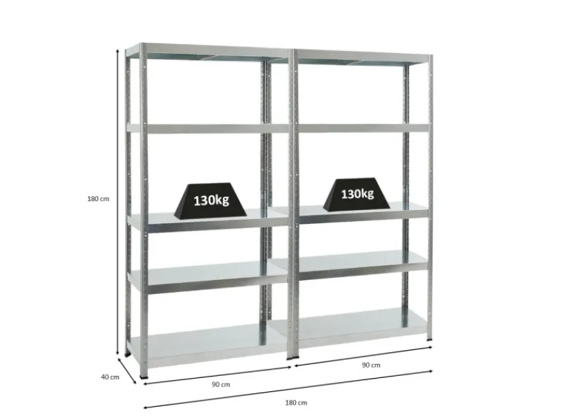 PROREGAL Sportgeräte|Mega Deal 2x Schwerlastregal Steel Eagle HxBxT 180 x 90 x 40 cm Fachlast 130 kg