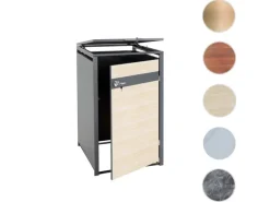 Mülltonnenbox 1er 117x68x80cm Anthrazit Kirsche-Holzoptik*PROREGAL Best