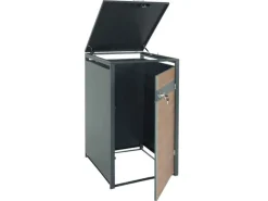 PROREGAL Weitere Ordnungssysteme Für Den Garten|Mülltonnenbox 1er XL 117x72x98cm Anthrazit Kirsche-Holzoptik
