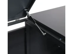 PROREGAL Weitere Ordnungssysteme Für Den Garten|Mülltonnenbox 2er XL 117x142x98cm Metall 59kg Anthrazit Kirsche-Holzoptik Dunkelbraun