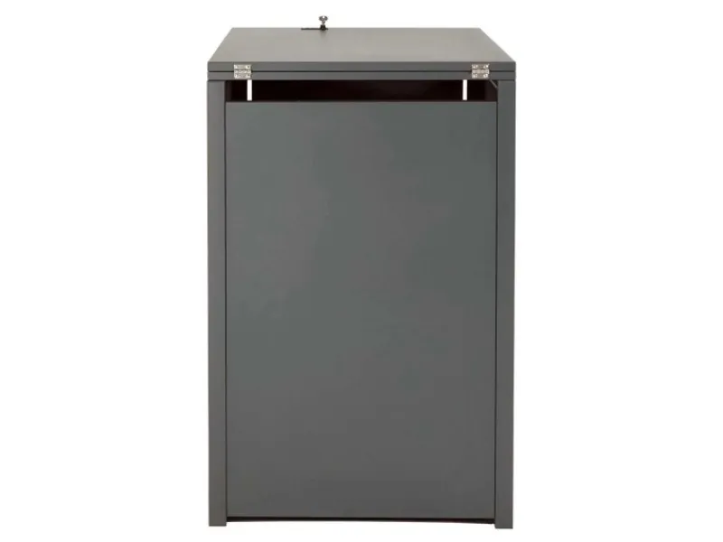 PROREGAL Weitere Ordnungssysteme Für Den Garten|Mülltonnenbox 1er XL 117x73x98cm Metall 36kg Anthrazit Buche-Holzoptik Hellbraun