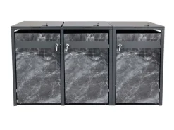 Mülltonnenbox 3er 117x200x80cm Anthrazit Marmor-Optik Dunkel*PROREGAL Online