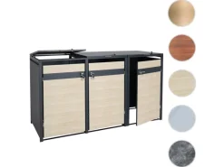 Mülltonnenbox 3er 117x200x80cm Anthrazit Marmor-Optik Dunkel*PROREGAL Online
