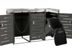 Mülltonnenbox 3er 125x198x84cm 80-240 Liter*PROREGAL Discount