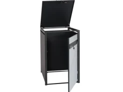 PROREGAL Weitere Ordnungssysteme Für Den Garten|Mülltonnenbox 1er 117x68x80cm Anthrazit Marmor-Optik Hell
