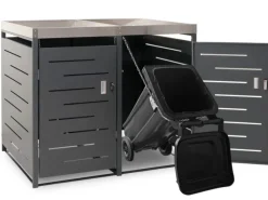 PROREGAL Weitere Ordnungssysteme Für Den Garten|Mülltonnenbox 2er 125x134x84cm 80-240 Liter