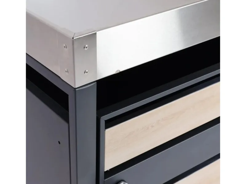 PROREGAL Weitere Ordnungssysteme Für Den Garten|Mülltonnenbox 1er Mit Pflanzkasten 125x68x80cm Anthrazit Buche-Holzoptik Erweiterbar