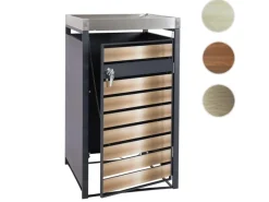 PROREGAL Weitere Ordnungssysteme Für Den Garten|Mülltonnenbox 1er Mit Pflanzkasten 125x68x80cm Anthrazit Buche-Holzoptik Erweiterbar