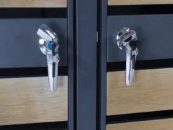 Mülltonnenbox 2er 117x132x80cm Anthrazit Gold Schlitzoptik*PROREGAL New