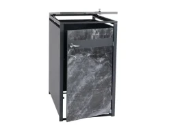 PROREGAL Weitere Ordnungssysteme Für Den Garten|Mülltonnenbox 1er 117x68x80cm Anthrazit Marmor-Optik Dunkel
