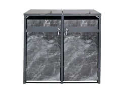 Mülltonnenbox 2er 117x132x80cm Anthrazit Marmor-Optik Dunkel*PROREGAL Sale