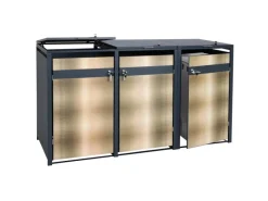 Mülltonnenbox 3er 117x200x80cm Anthrazit*PROREGAL Discount