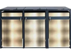 Mülltonnenbox 3er 117x200x80cm Anthrazit*PROREGAL Discount