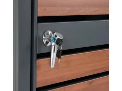 PROREGAL Weitere Ordnungssysteme Für Den Garten|Mülltonnenbox 2er Mit Pflanzkasten 125x132x80cm Anthrazit Kirsche-Holzoptik Erweiterbar