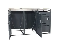 PROREGAL Weitere Ordnungssysteme Für Den Garten|Mülltonnenbox 3er 110x175x62cm 80-240 Liter