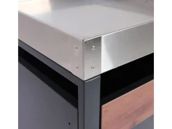 Mülltonnenbox 2er Mit Pflanzkasten 125x132x80cm Anthrazit Kirsche-Holzoptik Erweiterbar*PROREGAL Sale