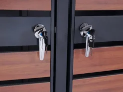 PROREGAL Mülltonnenboxen|Weitere Ordnungssysteme Für Den Garten|Mülltonnenbox 4er/8er XL 117x284x98cm Metall 118kg Anthrazit Kirsche-Holzoptik Dunkelbraun