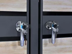 PROREGAL Weitere Ordnungssysteme Für Den Garten|Mülltonnenbox 4er/8er XL 117x284x98cm Metall 118kg Anthrazit Buche-Holzoptik Hellbraun