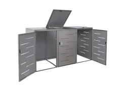 PROREGAL Weitere Ordnungssysteme Für Den Garten|Mülltonnenbox XL 3er-/6er 116x212x98cm Erweiterbar 85kg