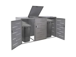 PROREGAL Weitere Ordnungssysteme Für Den Garten|Mülltonnenbox XL 3er-/6er 116x212x98cm Erweiterbar 85kg