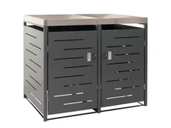 PROREGAL Weitere Ordnungssysteme Für Den Garten|Mülltonnenbox XL 2er 125x140x102cm 80-240 Liter