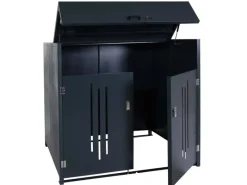 PROREGAL Weitere Ordnungssysteme Für Den Garten|Mülltonnenbox 154x160x136cm Anthrazit Müllcontainerbox Industrie-Abfallcontainer