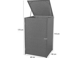 PROREGAL Weitere Ordnungssysteme Für Den Garten|Mülltonnenverkleidung HxBxT 110x65x66 cm Poly-Rattan 120L Mülltonnenbox Mülltonnenabdeckung