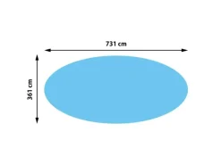 Pool-Abdeckung HxBxT 0,04x731x361cm Oval 7,31x3,65M Stärke: 400 µm Wärmeplane Abdeckplane Solarplane Solarabdeckung*PROREGAL