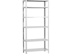 PROREGAL Sportgeräte|Schraubregal Panda Tall HxBxT 200 x 90 x 30 cm 6 Fachböden Fachlast 100 kg Weiß