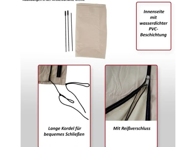 PROREGAL Schutzhüllen|Schutzhülle Für Ampelschirm Bis 4 m HxBxT 270x60x60cm Abdeckhülle Cover Mit Reißverschluss