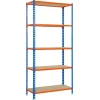 PROREGAL Sportgeräte|Schwerlastregal Big Muli HxBxT 200 x 110 x 40 cm 5 Fachböden Fachlast 200 kg Blau-Orange