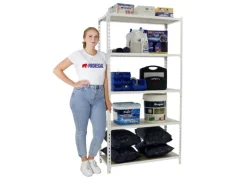 PROREGAL Sportgeräte|Schwerlastregal Muli HxBxT 180 x 90 x 50 cm 5 Fachböden Fachlast 150 kg Weiß