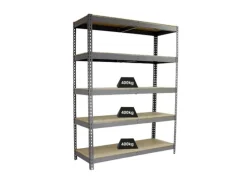 Schwerlastregal Wood Beast Five HxBxT 200 x 240 x 90 cm 5 Ebenen Fachlast 400 kg Grau*PROREGAL Sale