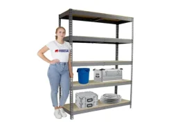 Schwerlastregal Wood Beast Five HxBxT 200 x 240 x 90 cm 5 Ebenen Fachlast 400 kg Grau*PROREGAL Sale