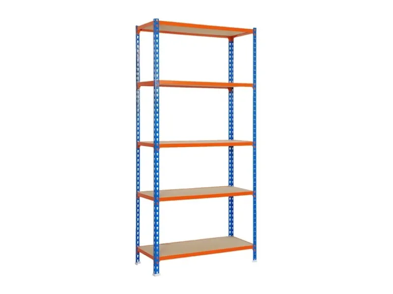 Schwerlastregal Big Muli HxBxT 200 x 120 x 40 cm 5 Fachböden Fachlast 200 kg Blau-Orange*PROREGAL Outlet