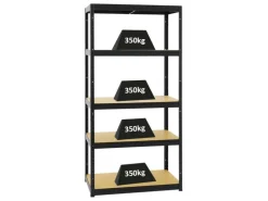 PROREGAL Sportgeräte|Schwerlastregal Slim Elephant S HxBxT 180 x 90 x 45 cm 5 Ebenen Fachlast 350 kg