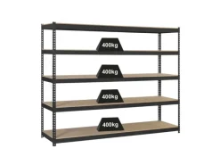 Schwerlastregal Extrem Wood Yeti Five HxBxT 300 x 150 x 45 cm Fachlast 400 kg Anthrazit*PROREGAL Best