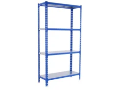 Schwerlastregal Mid Metal Shark HxBxT 150 x 100 x 40 cm Fachlast 180 kg Blau-Verzinkt*PROREGAL Best