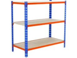 PROREGAL Sportgeräte|Schwerlastregal Small Muli HxBxT 100 x 80 x 40 cm 3 Fachböden Fachlast 150 kg Blau-Orange