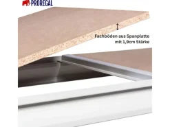 Weitspannregal Maximus Pro Grundregal HxBxT 300 x 250 x 80 cm 2 Ebenen Spanplatten Fachboden Fachlast 530 kg Lichtblau & Lichtgrau*PROREGAL Outlet
