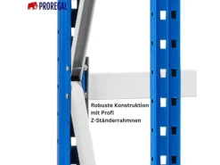 Weitspannregal Maximus Pro Grundregal HxBxT 250 x 150 x 100 cm 4 Ebenen Spanplatten Fachboden Fachlast 850 kg Lichtblau & Lichtgrau*PROREGAL