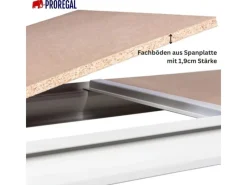 Weitspannregal Maximus Pro Grundregal HxBxT 250 x 150 x 100 cm 4 Ebenen Spanplatten Fachboden Fachlast 850 kg Lichtblau & Lichtgrau*PROREGAL